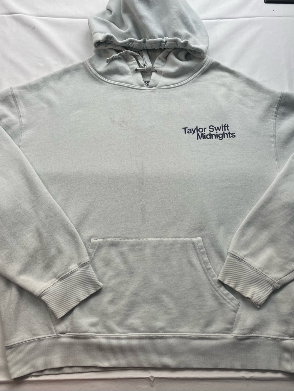 Official Taylor Swift Midnights Album Hoodie Large Blue Gray Front Back Graphic